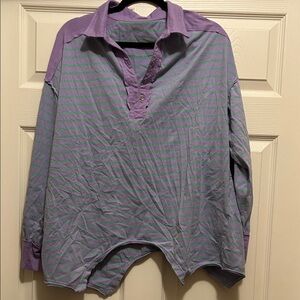 Purple and Green Striped women’s shirt